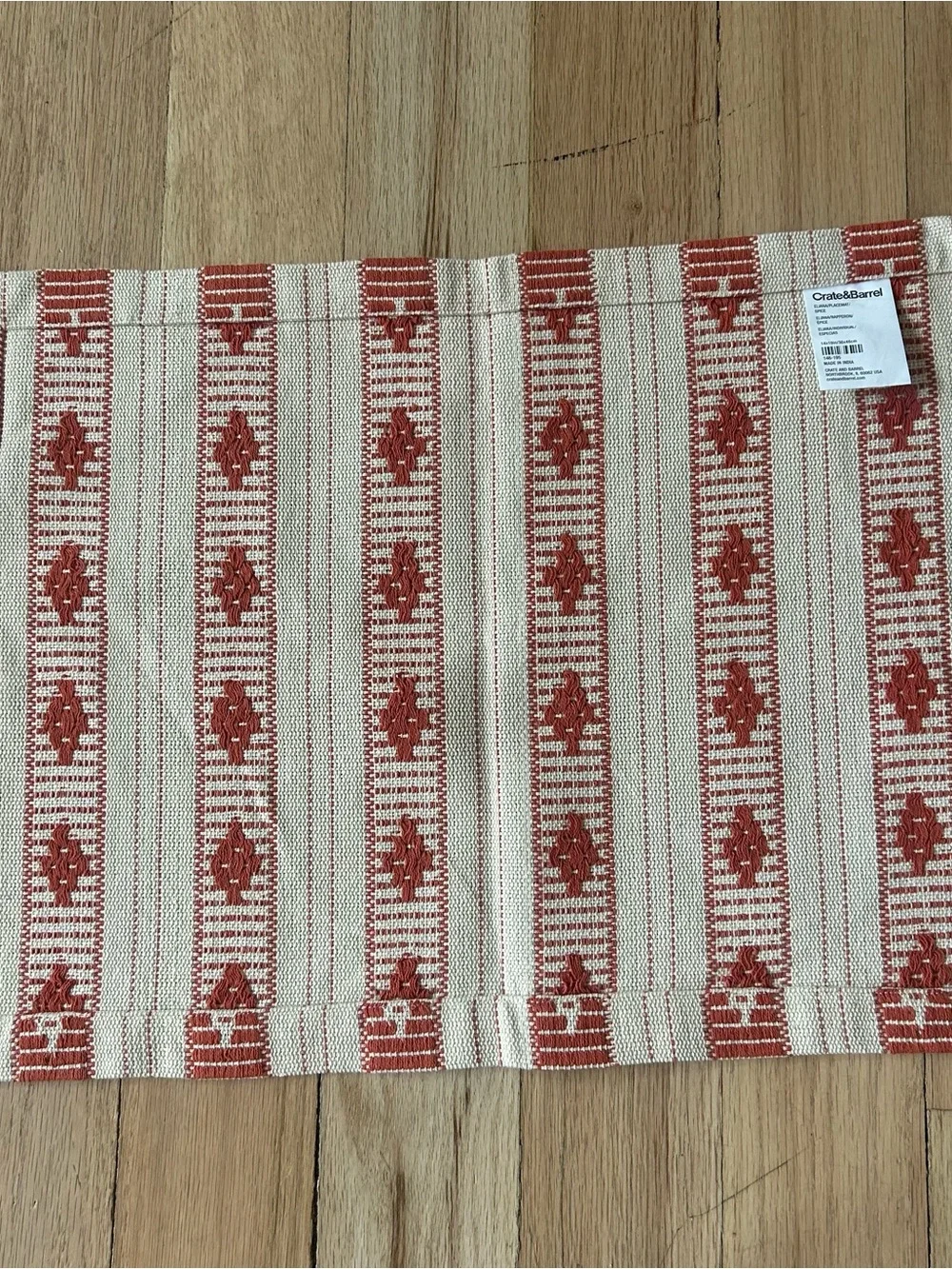 Crate&Barrel Spice and Cream Woven Placemat